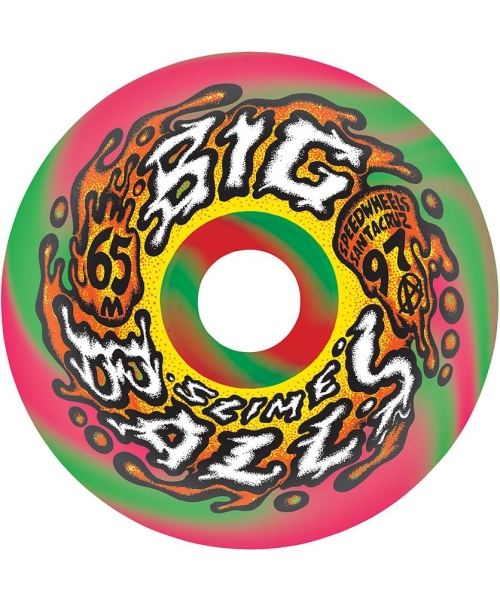 65MM BIG BALLS PINK GREEN SWIRL 97A SLIME BALLS WHEELS