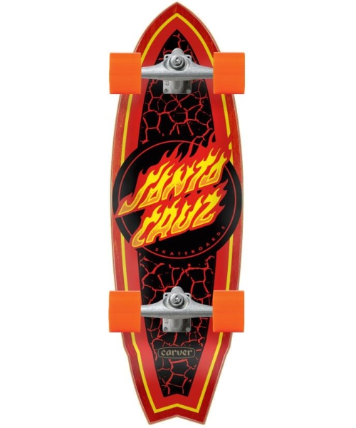 FLAME DOT SHARK/CARVER 9.85 X 31.52 SURF SKATE