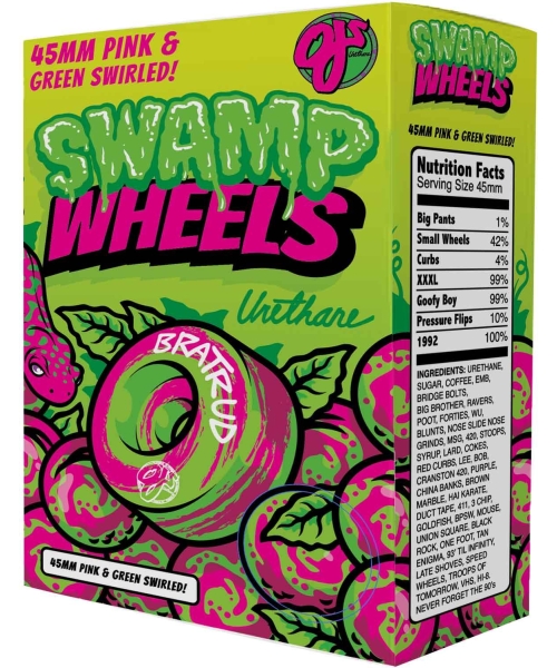 45MM SWAMP WHEELS PINK GREEN SWIRL 99A
