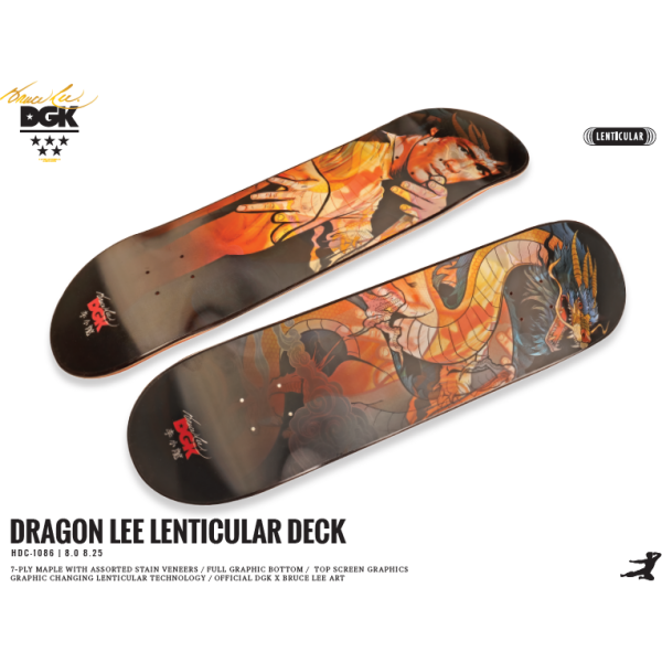 Bruce Lee ╳ DGK - DRAGON LEE (LENTICULAR) DECK